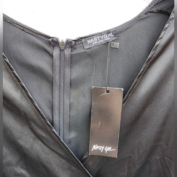 NWT Nasty Gal Collection Black Satin Midi Dress Curvy Plus Size 22 or XXL 2X - Picture 4 of 8